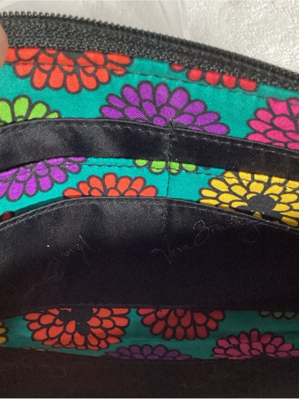 Vera Bradley Disney Mickey & Minnie Mouse Magical Blooms Zipper Wristlet Wallet - Picture 7 of 9